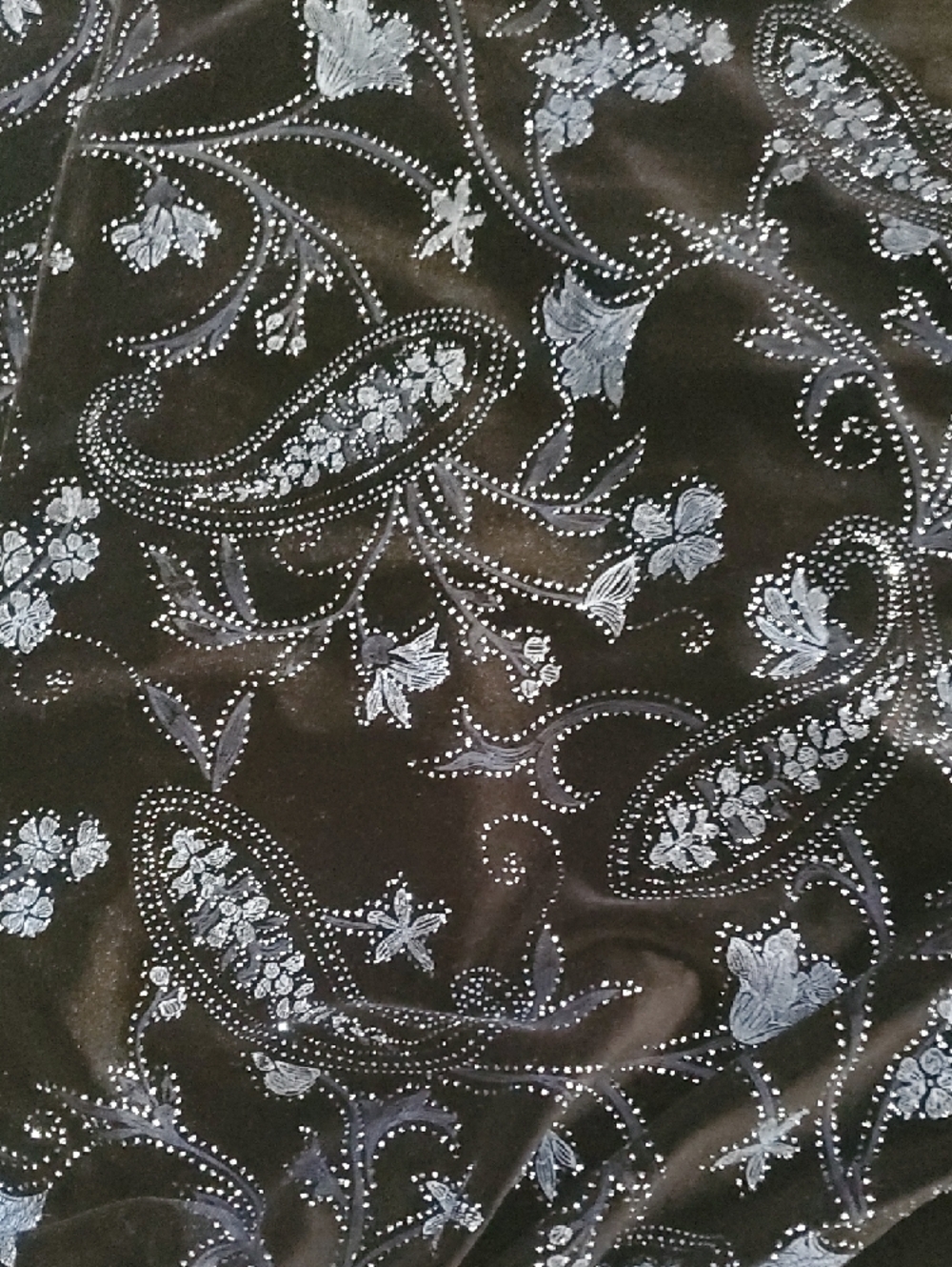 Studio Black Sleeveless Wrap Camisole with Blue Paisley Velvet Print - Picture 11 of 12